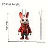 Rabbit Cartoon Cute Pattern Acrylic Pendant For Car Accessories Decoration