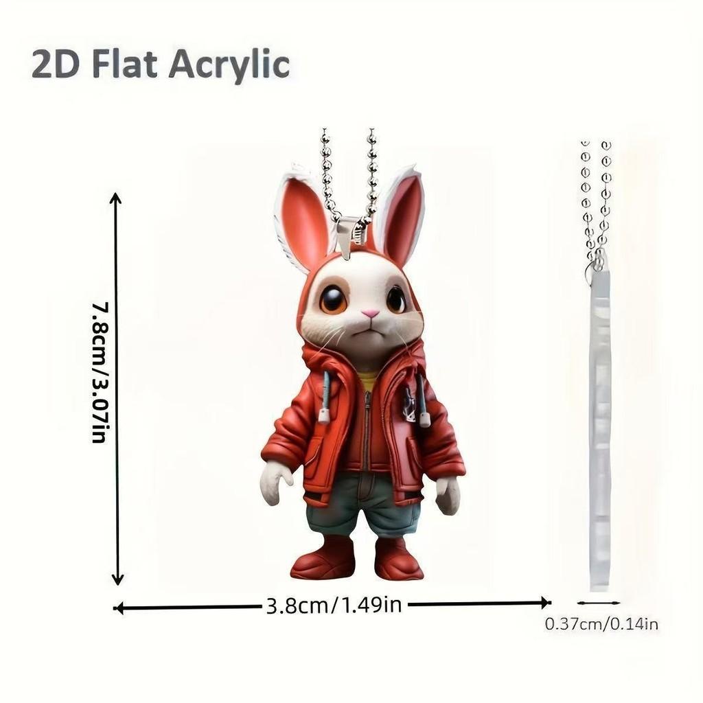 Rabbit Cartoon Cute Pattern Acrylic Pendant For Car Accessories Decoration