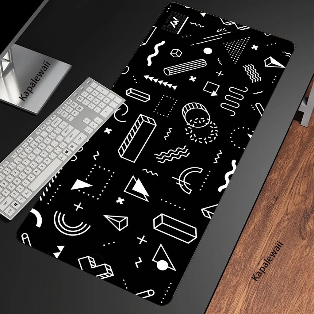 Schwarz-Weiß Gaming-Mauspad Gamer Speed Zubehör Tastaturunterlagen Verriegelungskante Computer-Mauspad Notizbuch Büro-Mausmatte