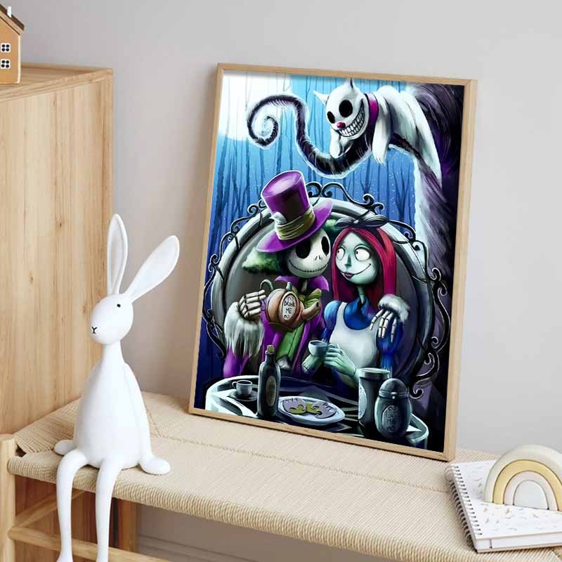 Disney Pittura con Diamanti The Nightmare Before Christmas Alice nel Paese delle Meraviglie Illustrazione Fai da Te Mosaico 5D Ricamo Hobby Regalo Decorazione per la Casa
