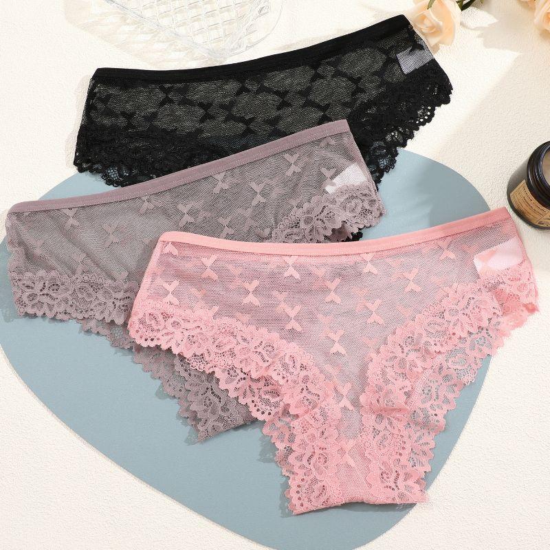 FINETOO 2 BUC./SET Femei Chiloți din dantelă Lenjerie moale Lenjerie respirabilă Bumbac Lenjerie confortabilă Perspectivă