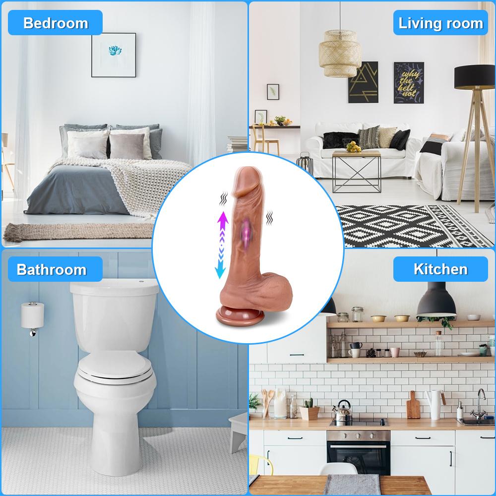 Female Remote Control Electric Dildo Telescopic Fast Insertion Dildo Vagina Masturbation Stick Sex Toys Sex Shop