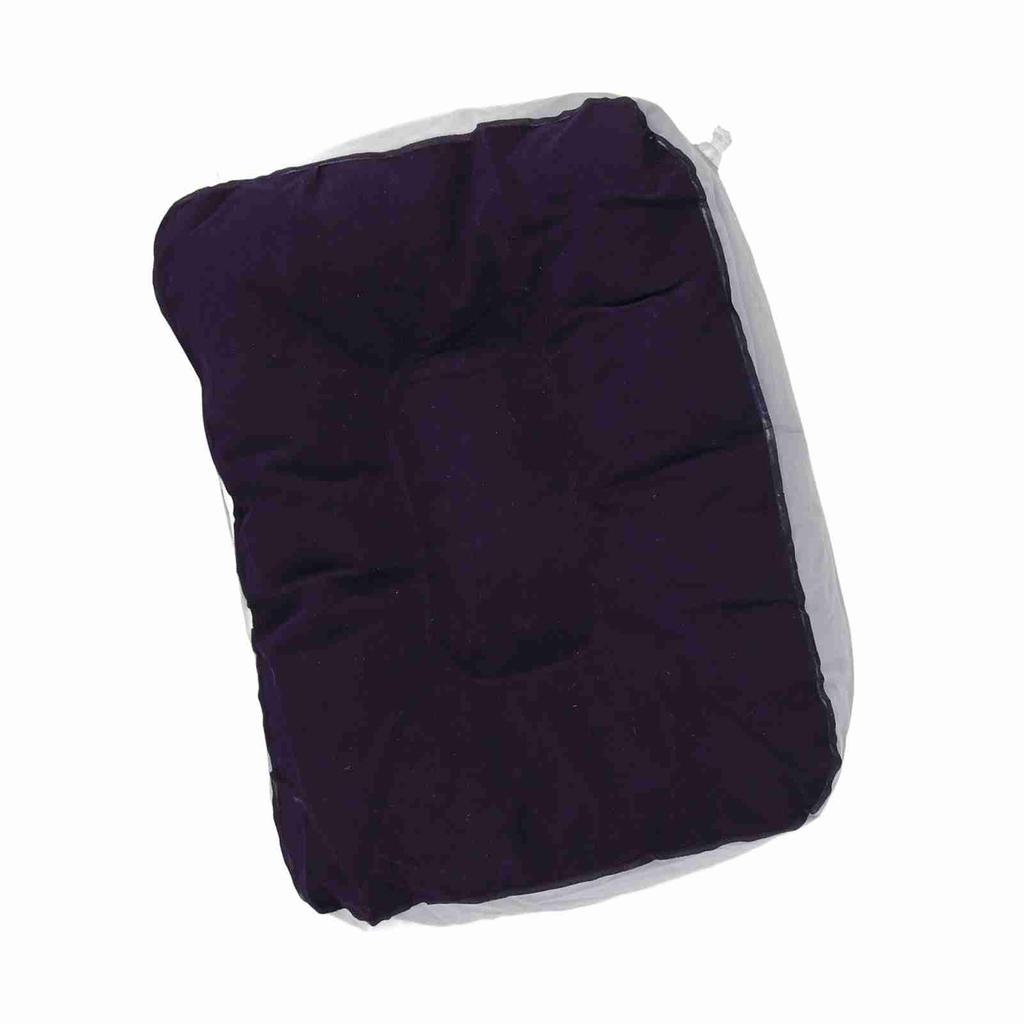 Inflatable Flocking Foot Rest Pillow Travelling Relax Cushion With Pump(Gray Blue)