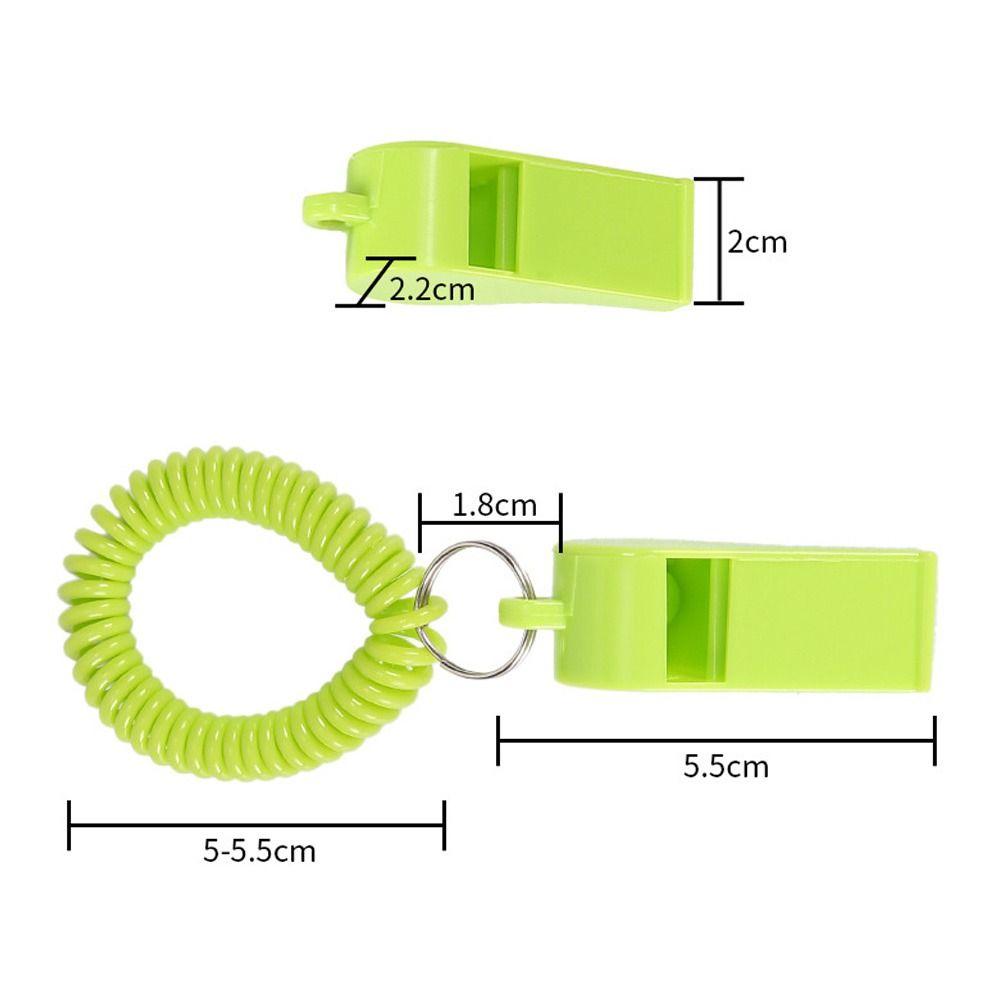 5pcs With Rope Spring Wristband Whistle Plastic Rugby Party Whistle  Training School Soccer Tools