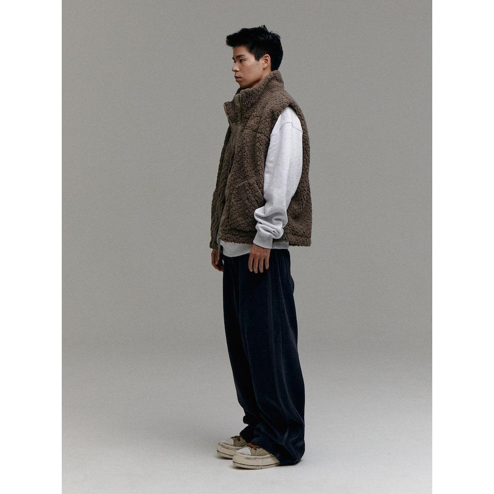 Sand Sound (Unisex) Fleece Oversized Vest Brown