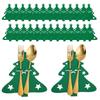 20/2pcs Christmas Cutlery Holders Xmas Tree Shaped Knife Fork Spoon Holder Bags Tableware Pockets Organizer Bag Party Home Decor
