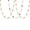 Natural Lapis Lazuli Handmade Beaded Collarbone Necklace, Double Layer Titanium Steel PVD Real Gold Plated Jewelry