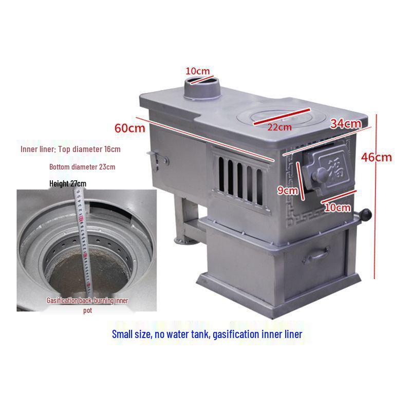 Leide Zhu Multifunctional Rural Heating Stove with Radiator, Burns Charcoal and Coal for Winter Heating.