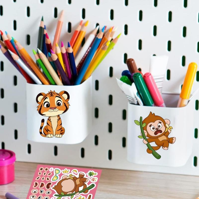 8Pcs Different Animals Theme Selfs Adhesive Vinyls Decals For Electronics Customization Waterproof Scratch Resistant