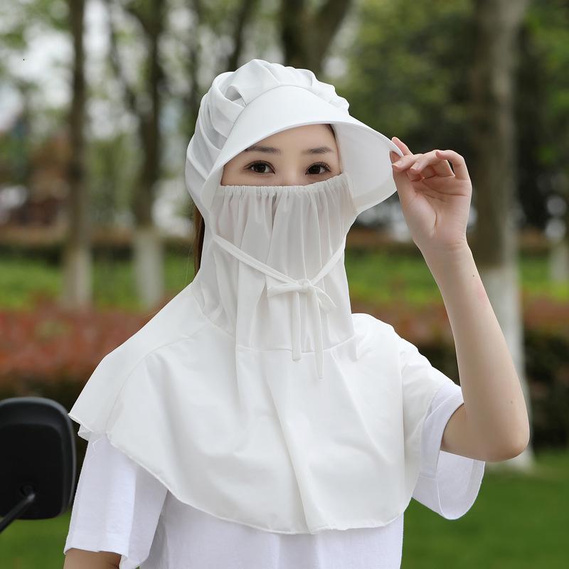 

Женская шляпа от солнца с широкими полями, защитой от УФ-излучения и съемной защитой для шеи и лица One Size