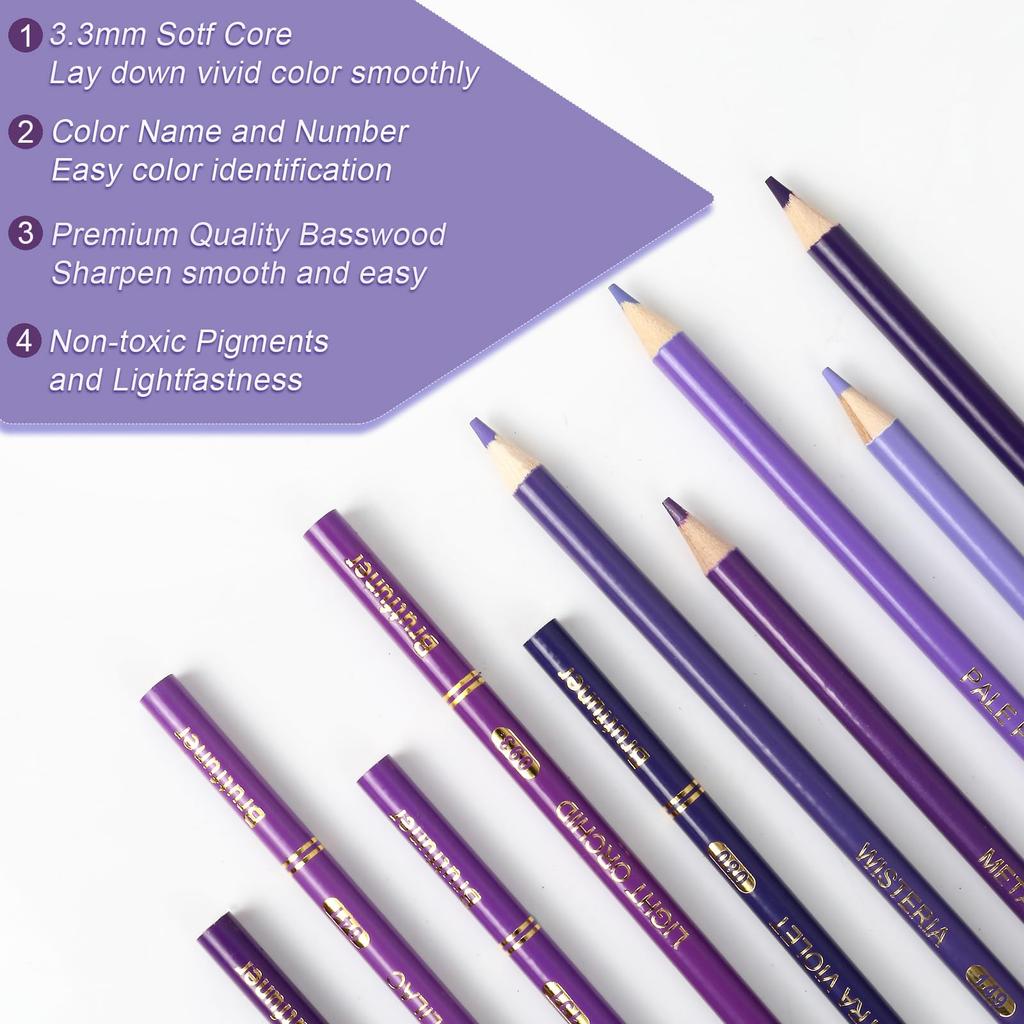 Colored Professional Colored Pencil Ideal for Coloring and for and Artists 180-Color Oil-Based Pencils, Soft-Core Set, Painting, Kids, Adults,