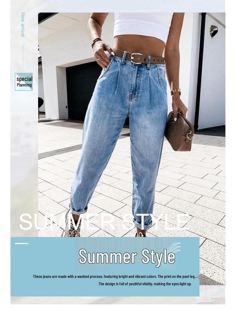 2022 Autumn High Waist Washed Urban Casual Women's Jeans