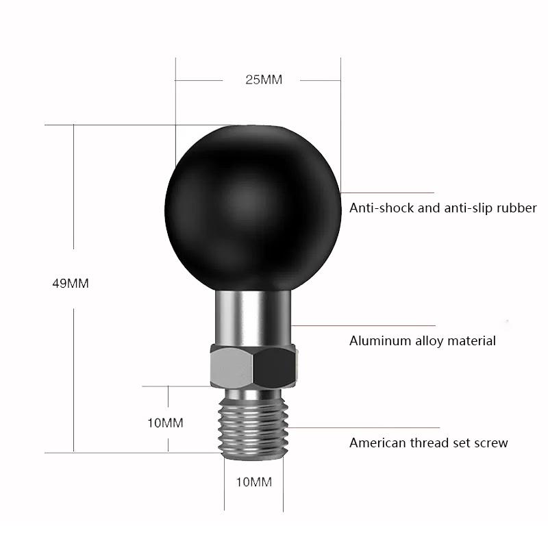 1 inch Ball Head Adapter to M6 M8 M10 Screw for GoPro Mount Motorcycle GPS Phone Car Bracket Insta360 X3 Camera Accessories