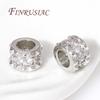 2/4/8Pcs/Lot 18K Gold Plated Brass with Zircon Spacer Beads For DIY Jewelry Making,Separators For Beads,Bracelets Bead Findings