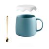 Creative Cup Ceramic High-value Teacup Mug with Lid and Spoon Domestic Water Cup Girl Student Korean Version Cute