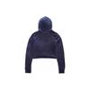 New FILA Aitana Crop Velour Hoodie Sweatshirt Women's Marine Blue LW932642-410