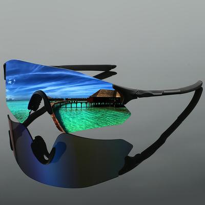Wrapped Round Sports Goggle Men New Rimless Mirror Outdoor Hiking Sunglasses Trendy Punk Design Anti-UV Cycling Shades