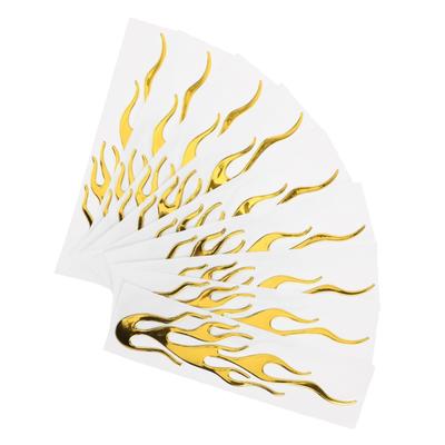 Healifty 1 Set Motorcycle Sticker Motorcycle Decal 3d Decal 3d Sticker Chimney Bracket Chimney Accessories Flame Sticker Yellow PVC 10pcs