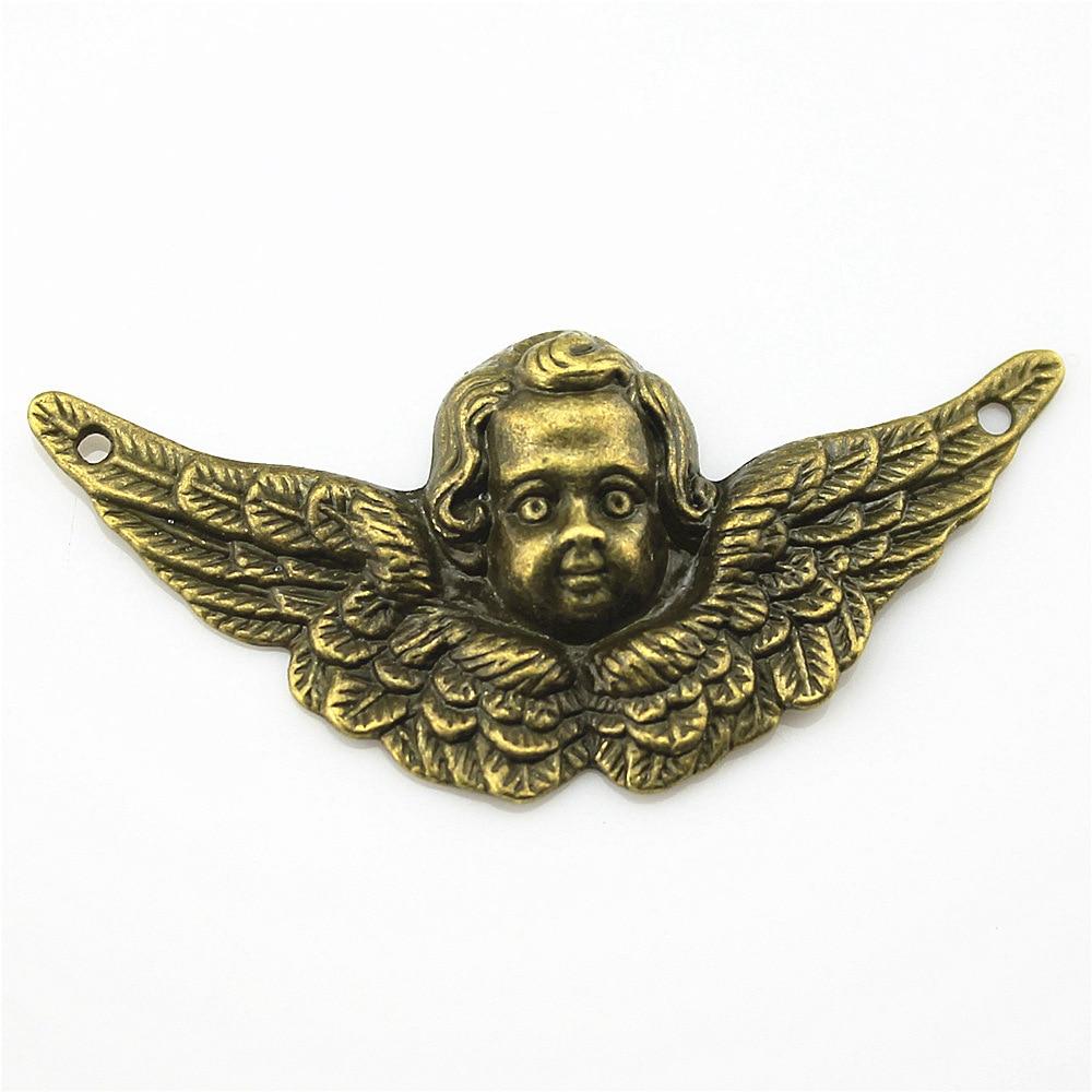

5шт. Подвески-ангелы, подвески, античная бронза, цвет цинкового сплава, 50X23 мм.