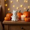Halloween Ghost Figurine with Cat Sitting On Top Festive Decoration Resin Material Indoor Display Accent for Seasonal Home Decor
