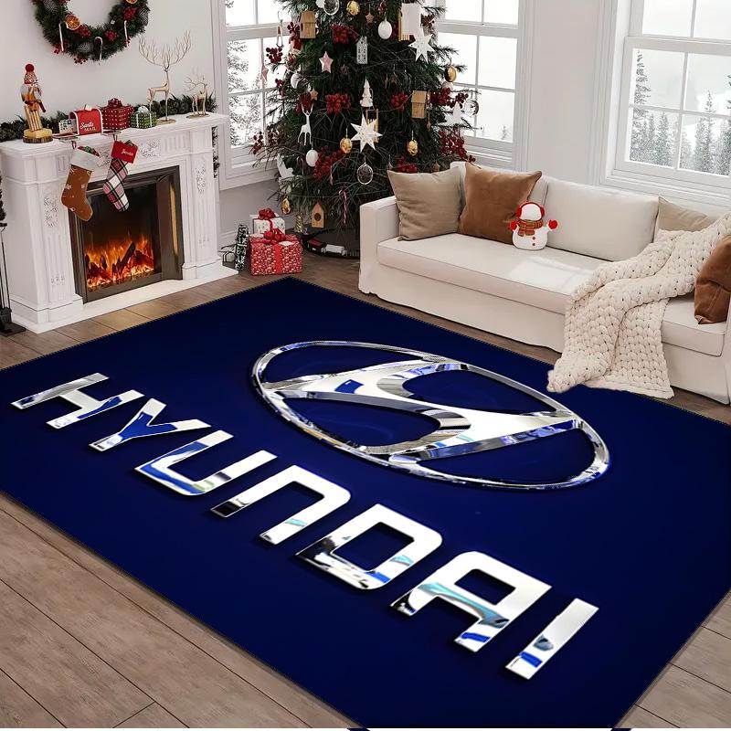 Hyundai Motor Rug Area rug for Livingroom, Bedroom, Palyroom, Chair Rug, Office Rug, Floor mat, Large Size Fan Christmas Birthday gift