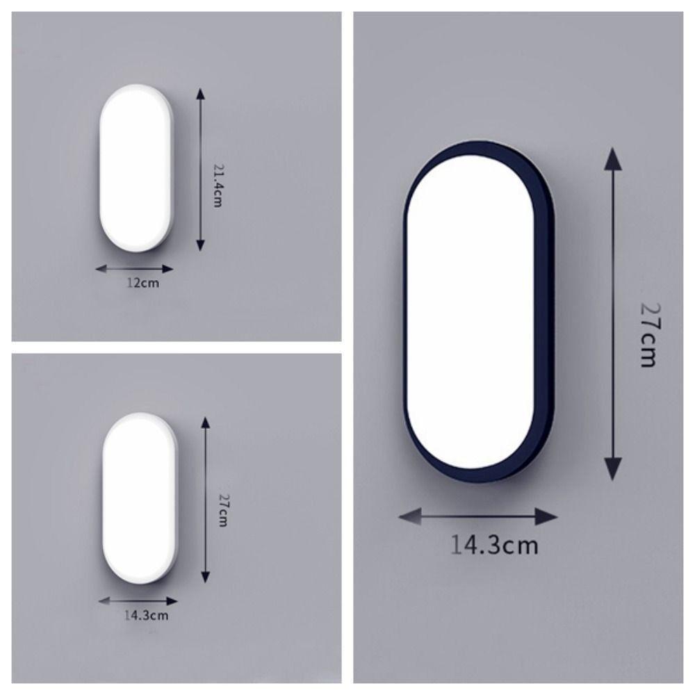 Low Profile Surface Mounted LED Wall Lamp Moistureproof Oval Ceiling Light Modern Waterproof Yard Lamp Outdoor