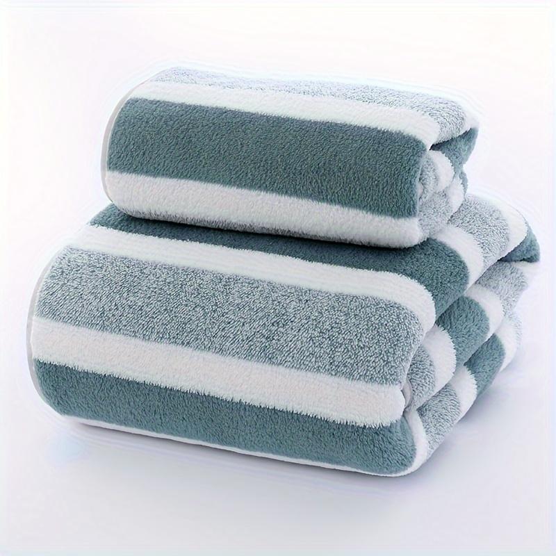 4pcs Striped Pattern Towels, Soft Hand Towel, Bath Towel, Quick Drying Absorbent Towels For Bathroom, Bathroom Supplies