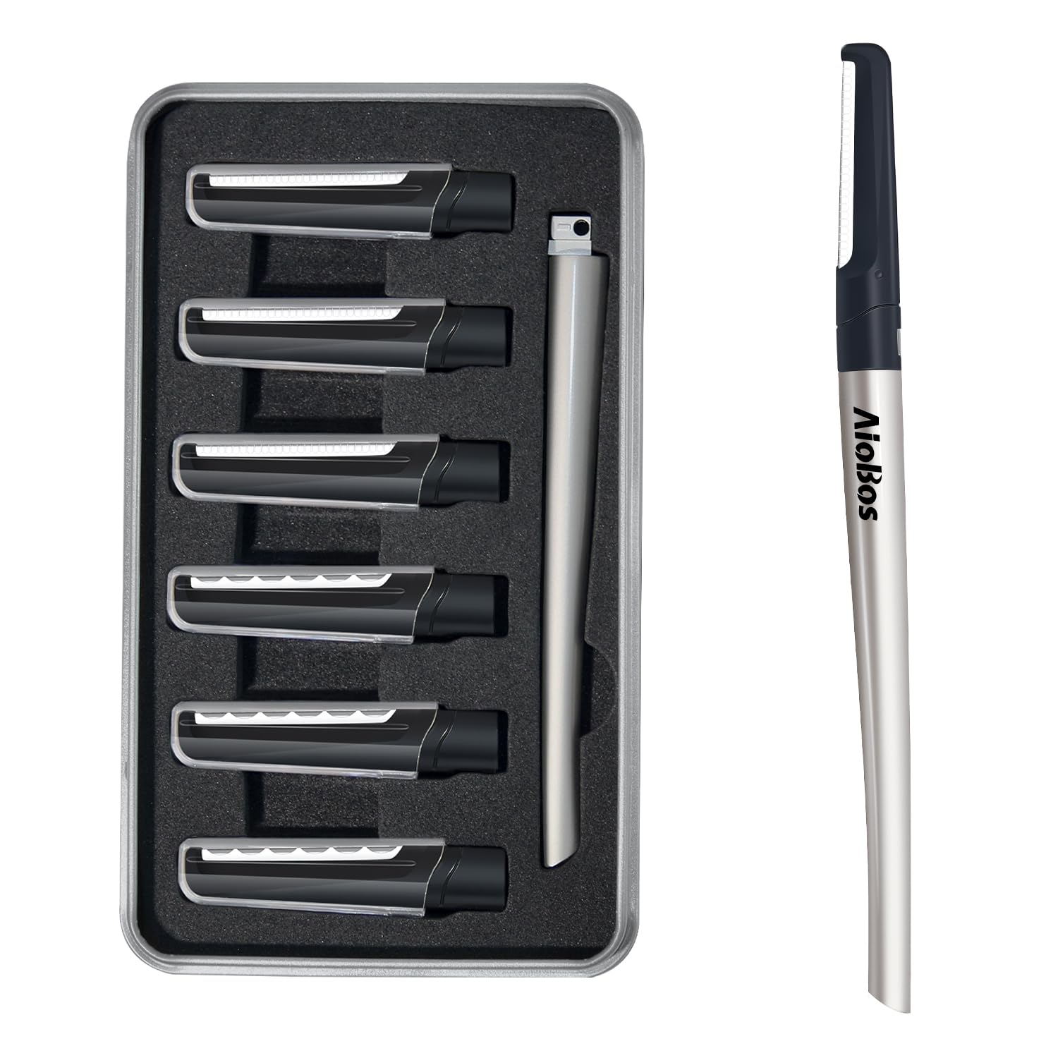 

AioBos Смягчитель для лица Типы сменных 6 лезвий в Бритва для бритья лица для чувствительной кожи Бритье лица Бритва для бровей Удаляет омертвевшую кожу