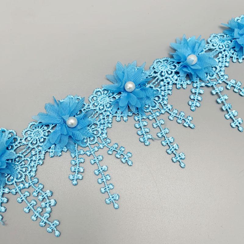 (1 Yards/Lot)  80mm Petal Chiffon Lace Fabric Webbing DIY Clothing Decoration Love Gift Ribbons Crafts