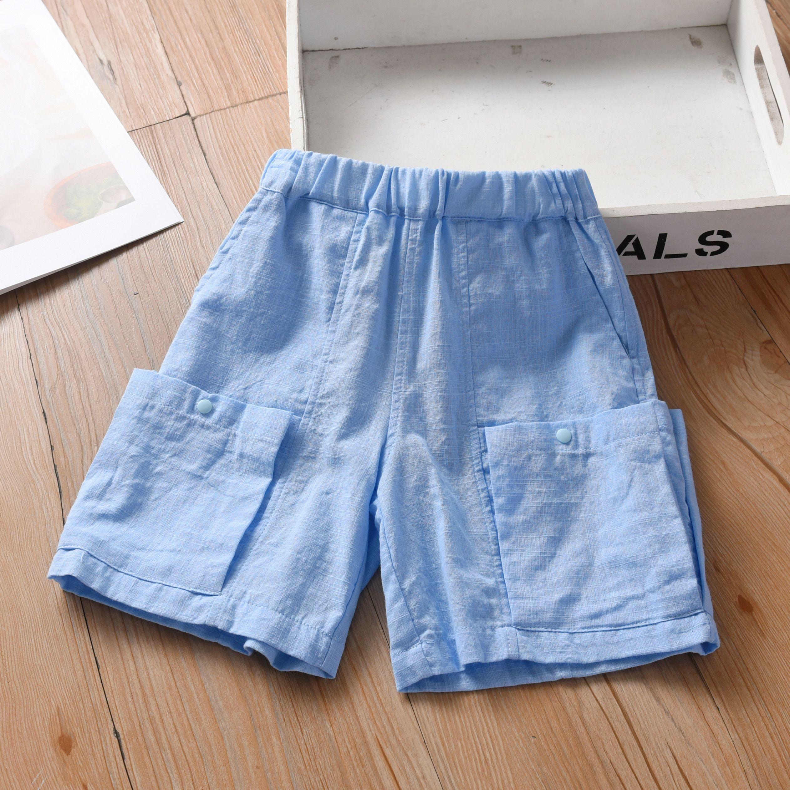 

Девочки Шорты Летние Детские Рабочие Брюки Малыша Свободные и Универсальные Короткие Брюки Три Четверти 150