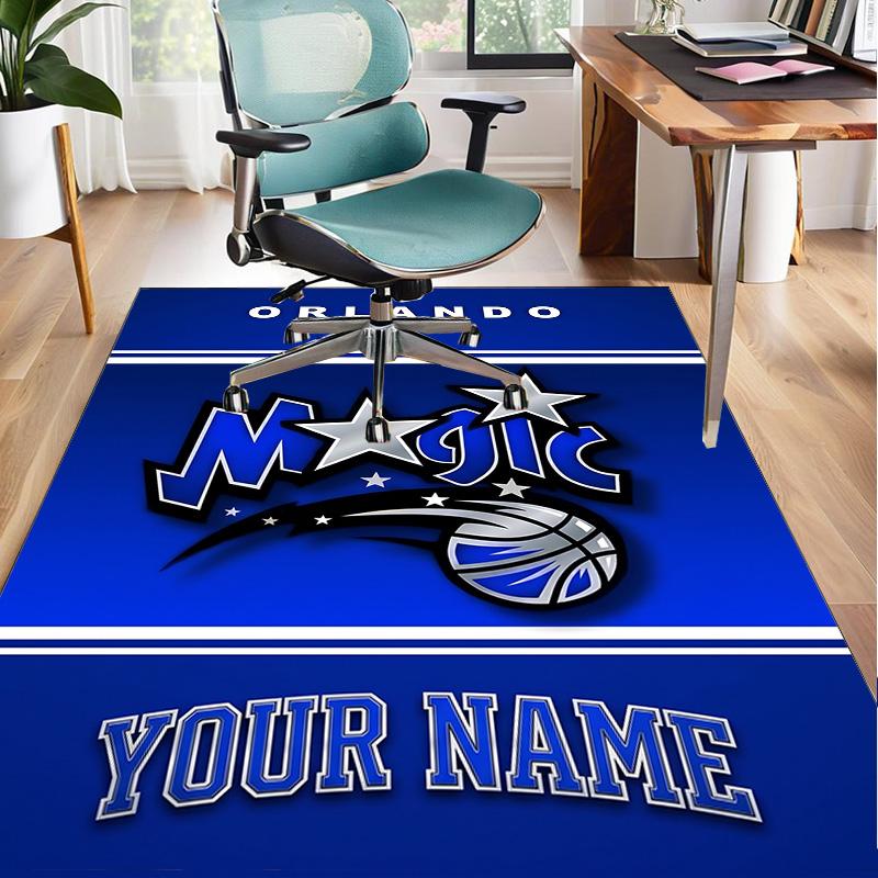 Custom Name Rug Orlando Basketball Area Rug Suitable for Indoor And Outdoor,Carpets for Homes, Offices,Living Rooms,Home Decor,Christmas Gift