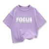 Summer Kids Cotton High Quality Casual Sports Loose Oversized Funny Focus Print Round Neck Short Sleeved Tshirt Boys Girls Tops