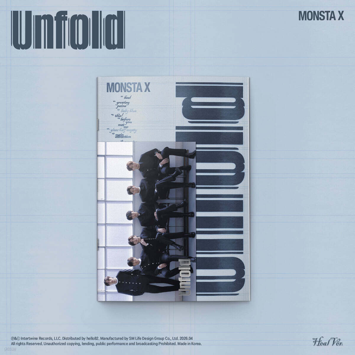 

MONSTA X Unfold Kpop Альбом CD Фотокартка Офіційна версія Heal Heal Version