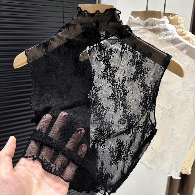 Perfect Match New Lace Svel Mo Collar Top Women'S Inner Wear F High Collar Ort Length Base Irt Korean Sle Commute Wind