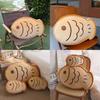 Cute Fish Butter Cookies Taiyaki Plush Cushion With Embroidered Design Girls For