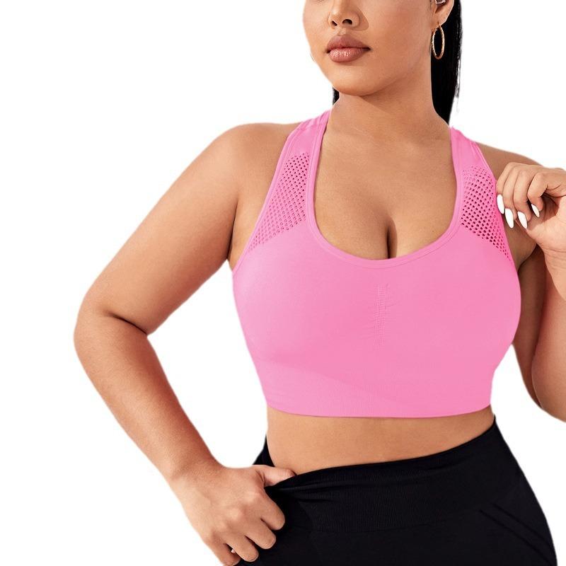 Large Solid Color Sports Bra Vest, Beautiful Back, Shock Resistant, Outdoor Running, Yoga, Fitness, Quick Drying Underwear For Women