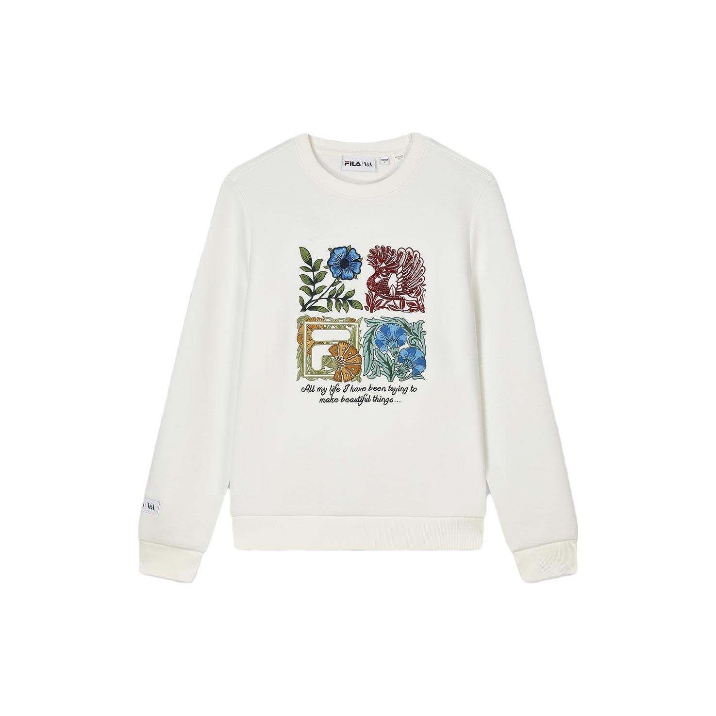 

New FILA x V&A BOWUGUAN LIANMINGKUAN Sweatshirt Women s Cloud White F11W418215F-WT L