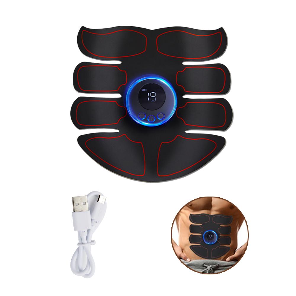 Electric Muscle Stimulator EMS Abdominal Fitness Stickers Rechargeable Body Slim Massager Wireless LCD Display Buttocks Trainer