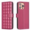 Small Square Grid Design PU Leather Flip Stand Wallet Phone Bag Case for iPhone XS,XR,XS Max,SE,iPhone 7,8,7Plus,11,11Pro,11Pro Max,12,13,14,15,16...