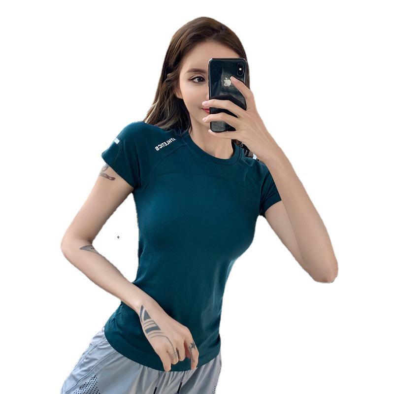 Women's Quick-Dry Yoga & Running T-Shirt - Summer Elastic Fit for Fitness and Pilates