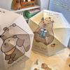 Capybara Design Dessin Animé Mignon Parapluie Automatique Coupe-Vent Protection UV Parapluie pour Femme Fille Ensoleillé et Pluvieux Pliant Parapluie
