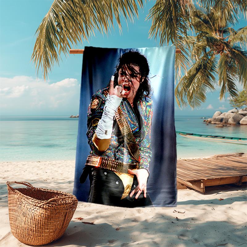 Amerikanische Musik Rock Michael Joseph Jackson Strandtuch Outdoor Camping Urlaub Schwimmen Strandtuch Outdoor Saugfähiges Badetuch Y4