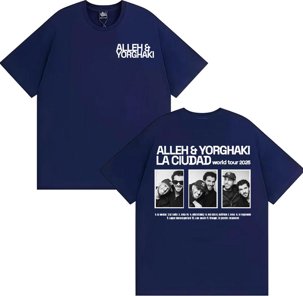 Alleh  Yorghaki La Ciudad Worid Tour 2026 Merch Tee Shirt Unisexs Clothing Harajuku Hip Hop Tshirt Vintage Comfort Cotton Tshirt