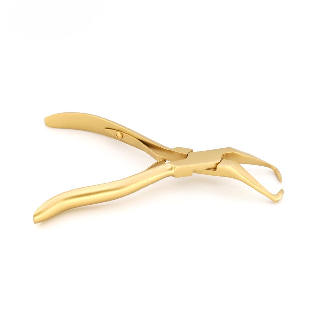 Golden 1 Piece Stainless Steel Hair Extensions Pliers for Removal Micro Link Pliers Link Ring Beads Opener Hair Extensions Tool