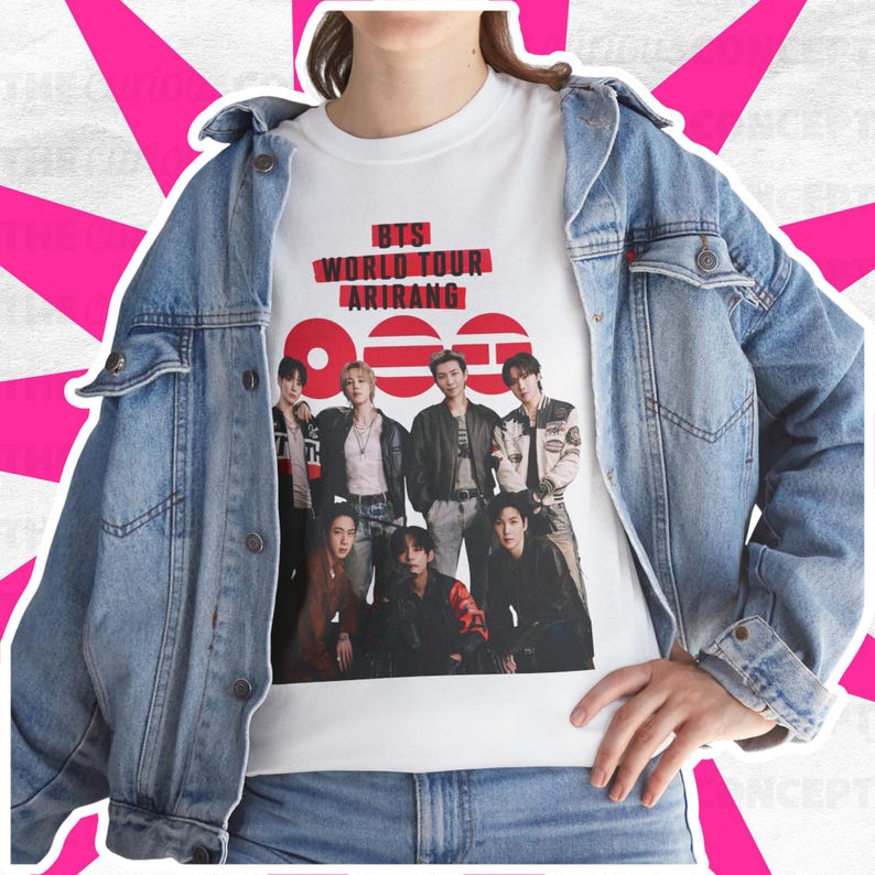 Летняя мода 2026 Модная футболка Мужская Женская Винтажный топ Футболка BTS World Tour Arirang, Мерч Bangtan ARMY, Футболка для фанатов K-pop 4XL