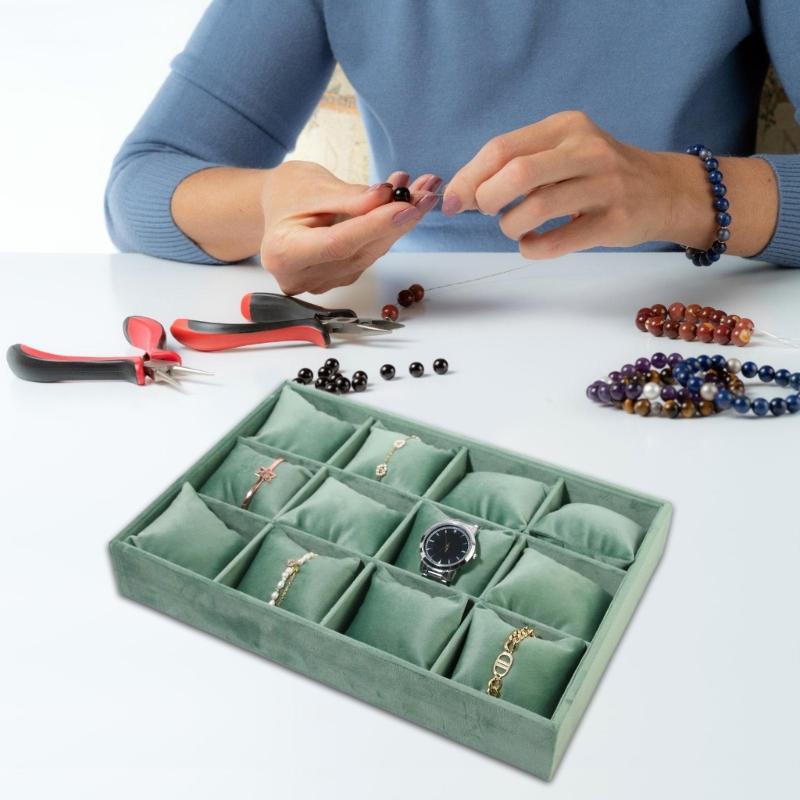 Elegant Jewelry Display Stand Velvets Texture for Necklaces Bracelets Bangles Watch and Rings with Stable Structure