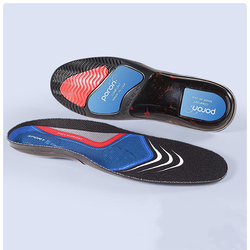 Poron Cushioning Anti-Torsion Arch Support Sports Insole - Unisex High-Elastic Shock & Sweat Absorption, Odor Resistant for Basketball & Running