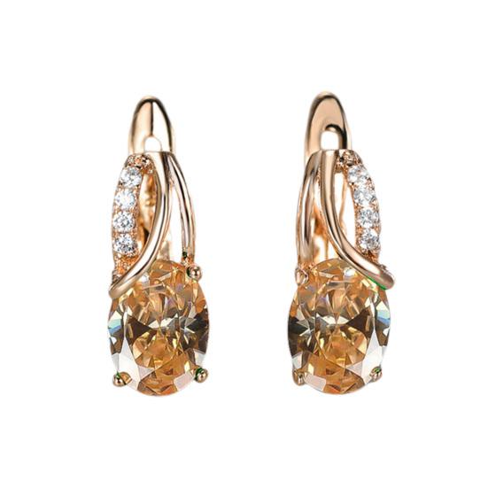 Attraktive Ohrringe mit Schnalle, oval, weiblich, exquisit