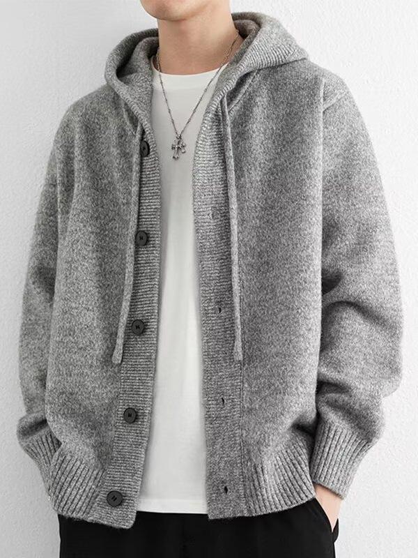 Unisex Hooded Knit Cardigan: Soft, Loose, Korean Style for Autumn/Winter, High-End Feel