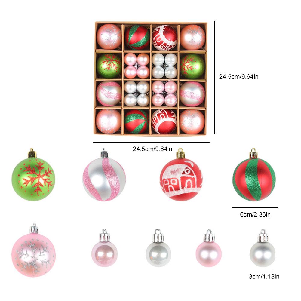 12/44PCS Christmas Balls Ornament Christmas Tree Gold Red Pink Ball Pendant Hanging Decor Christmas Decoration 2025 Navidad